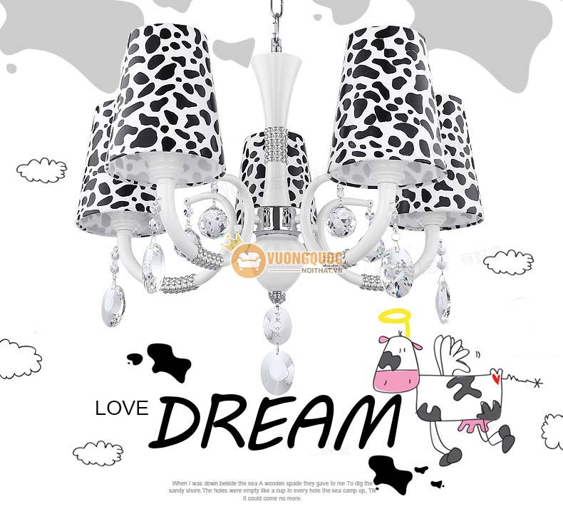 Đèn chùm trẻ em đốm bò sữa dễ thương UHS127-1